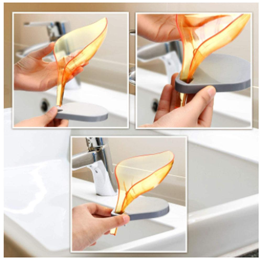 1097 Leaf Shape Soap Box Self Draining Bathroom Soap Holder - click & collect
