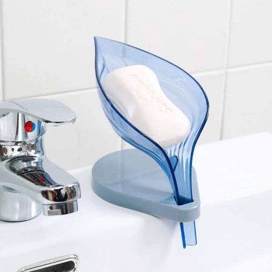 1097 Leaf Shape Soap Box Self Draining Bathroom Soap Holder - click & collect