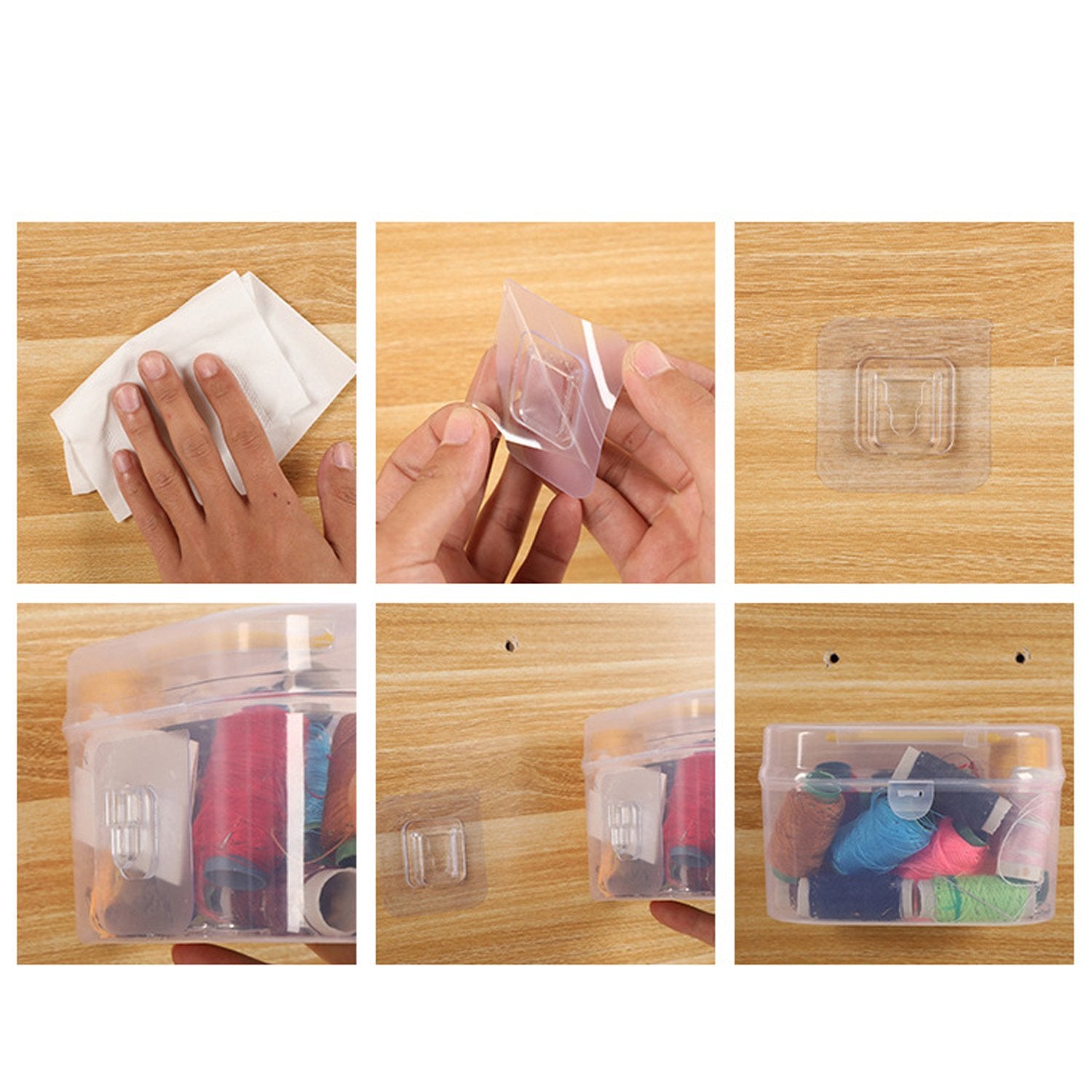 1742 Magic Adhesive Plastic Wall Hooks Heavy Duty Hooks (Pack Of 20) - click & collect