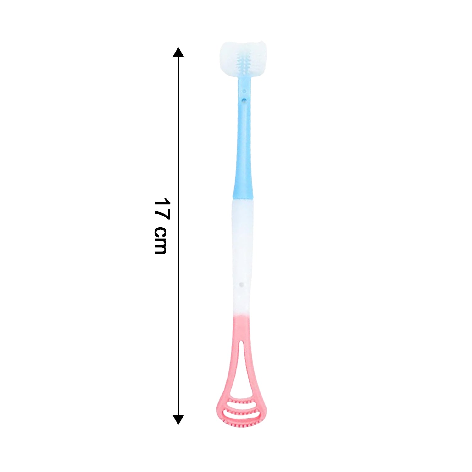 2 - in - 1 Baby Tongue Cleaner And Oral Massager Stick With Soft Silicone Brush Head - click & collect