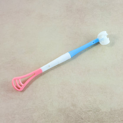 2 - in - 1 Baby Tongue Cleaner And Oral Massager Stick With Soft Silicone Brush Head - click & collect