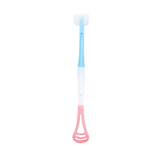 2 - in - 1 Baby Tongue Cleaner And Oral Massager Stick With Soft Silicone Brush Head - click & collect