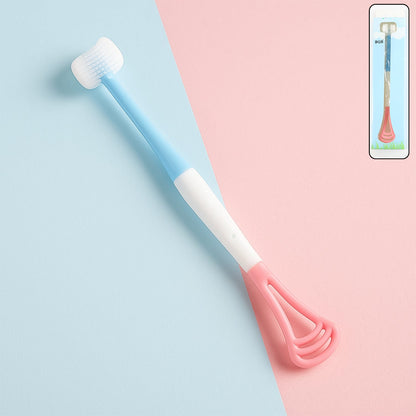 2 - in - 1 Baby Tongue Cleaner And Oral Massager Stick With Soft Silicone Brush Head - click & collect