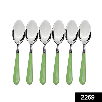 2269 Stainless Steel Spoon With Comfortable Grip Dining Spoon Set Of 6 Pcs - click & collect