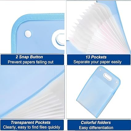 3 Layer A4 Paper File Folder – Multi-Layer Expanding Document Organizer, Portable Student & Office Storage Bag – Multicolour Vertical File Folder