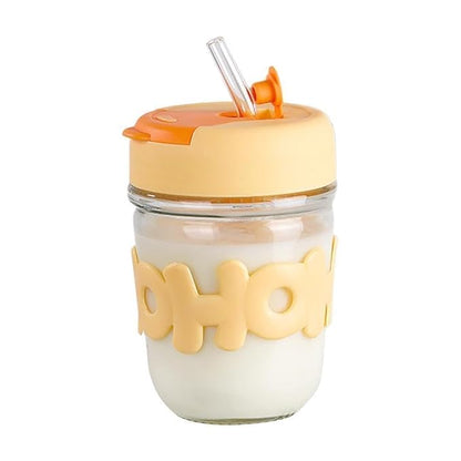 Elegant HOHO Transparent Coffee Mug with Comfortable Handle, Crystal Glass Design for Coffee, Tea, Milk and Juices