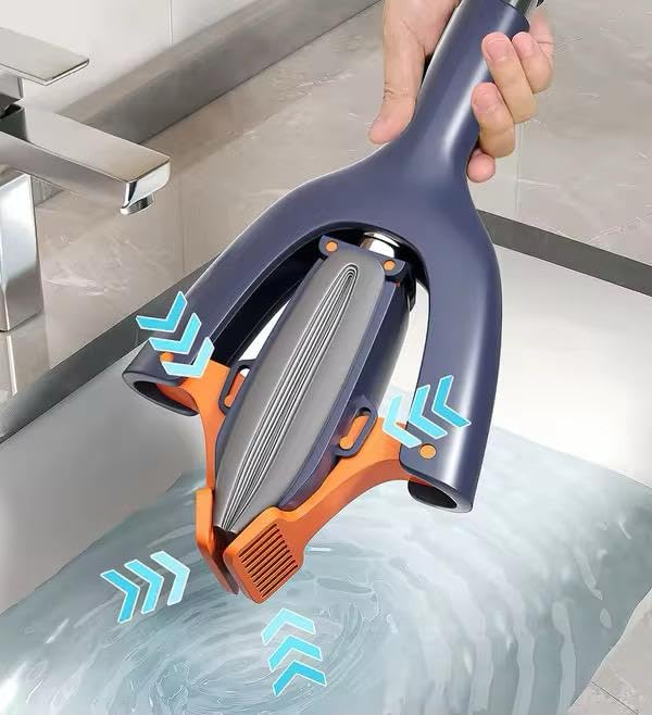 Sponge Mop Roller with Super Absorbent Mop Refills Self Squeeze for Tile Marble Wall Glass Table Mirror Cleaning (2 Refill )