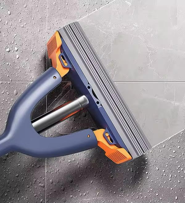 Sponge Mop Roller with Super Absorbent Mop Refills Self Squeeze for Tile Marble Wall Glass Table Mirror Cleaning (2 Refill )