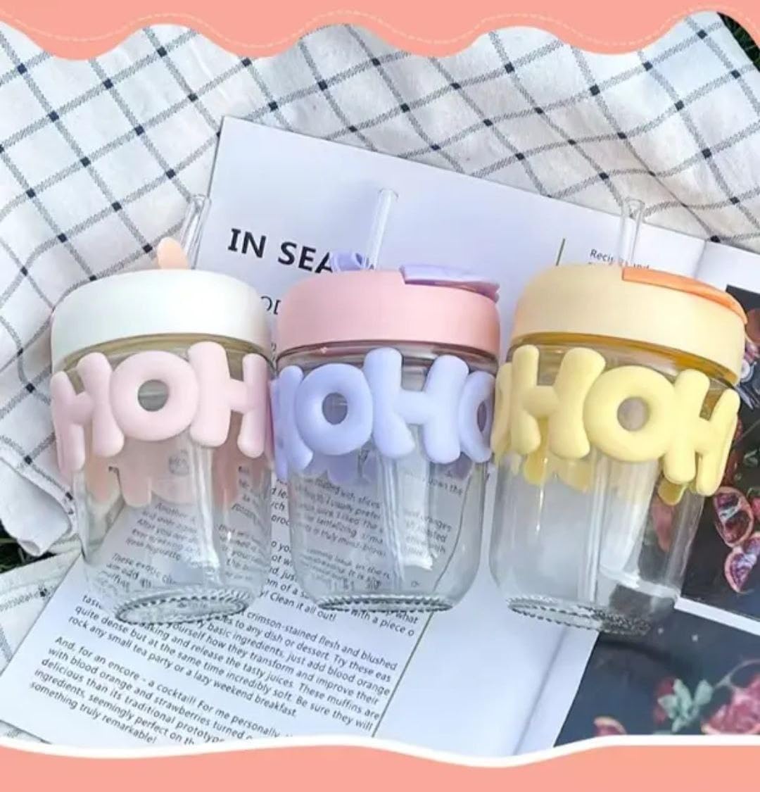 Elegant HOHO Transparent Coffee Mug with Comfortable Handle, Crystal Glass Design for Coffee, Tea, Milk and Juices