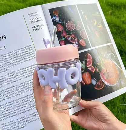 Elegant HOHO Transparent Coffee Mug with Comfortable Handle, Crystal Glass Design for Coffee, Tea, Milk and Juices