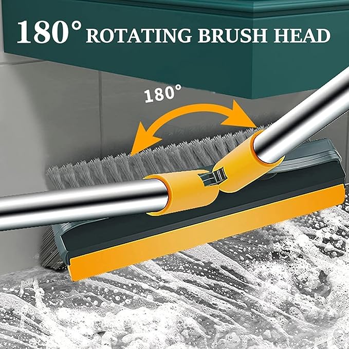 3-in-1 Bathroom Cleaning with Wiper - Long Handle 180° Rotate Toilet, Tiles Cleaning, Floor Scrub for Kitchen and Bathroom Accessoriess (3 in 1 Brush)
