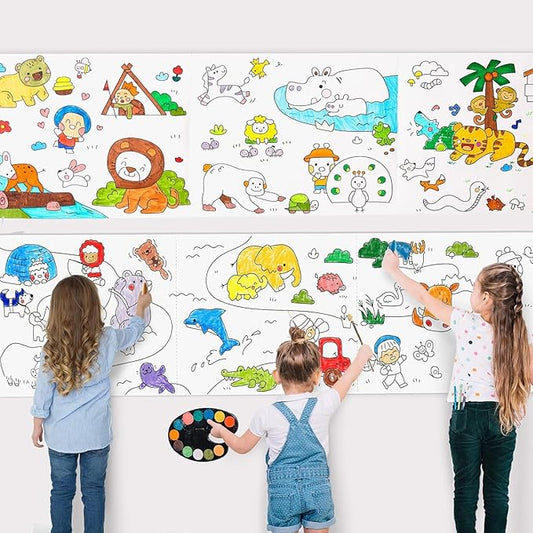 Children's Drawing Roll, Coloring Paper Roll for Kids, 30 * 300 Cms DIY Painting Drawing Paper Roll, Sticky Children Art Roll, Early Educational Toys for Children (156)