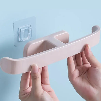 Bathroom Towel Slipper Hanging Rack Self Adhesive Wall Mounted (1 Pc) - click & collect