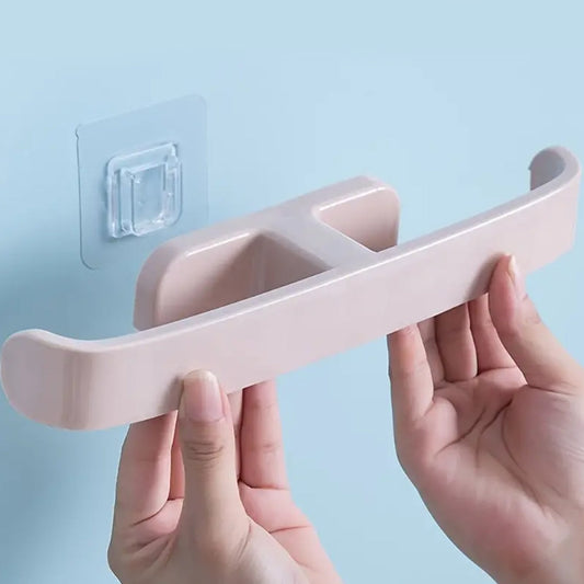 Bathroom Towel Slipper Hanging Rack Self Adhesive Wall Mounted (1 Pc) - click & collect