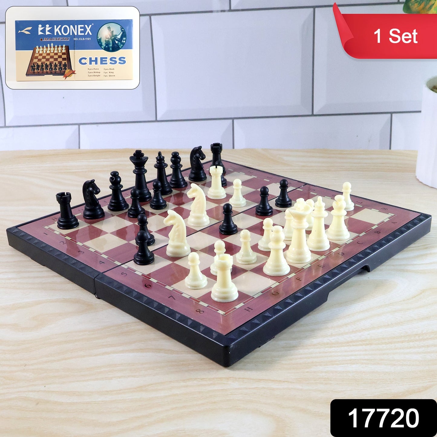 Foldable Magnetic Chess Board Game Set (24 X 24 Cm) - click & collect