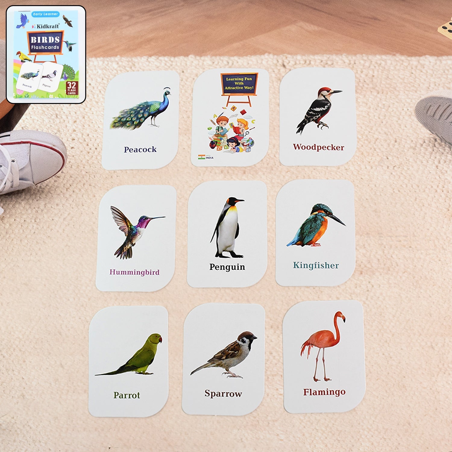 Kidkraft Early Learner Educational Flashcards 32 Birds - click & collect