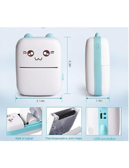 Mini Thermal Printer | Inkless Sticker Printer | USB APP Control Inkless Printer | Wireless Mini Pocket Printer for Labels, Stickers, Photos, Bookmarks, Cards, White - click & collect