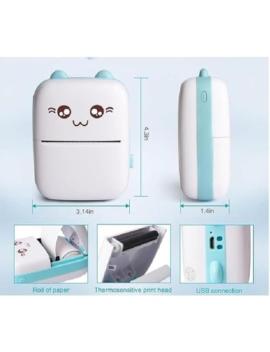 Mini Thermal Printer | Inkless Sticker Printer | USB APP Control Inkless Printer | Wireless Mini Pocket Printer for Labels, Stickers, Photos, Bookmarks, Cards, White - click & collect