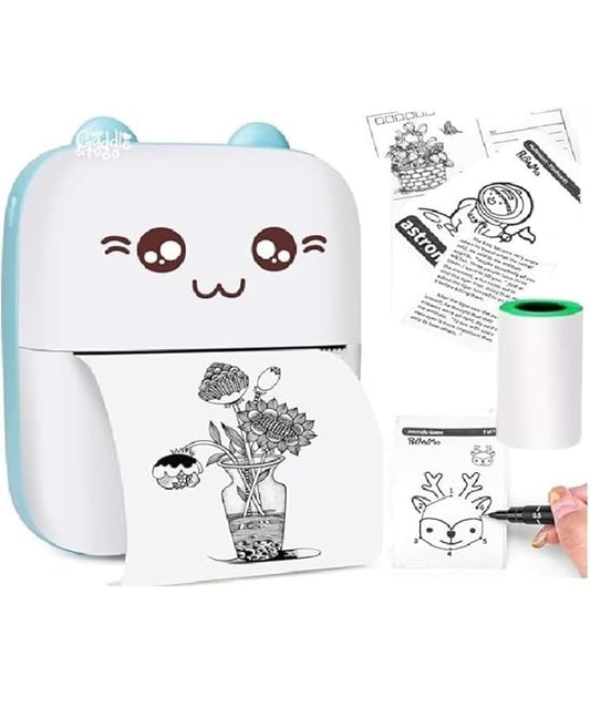 Mini Thermal Printer | Inkless Sticker Printer | USB APP Control Inkless Printer | Wireless Mini Pocket Printer for Labels, Stickers, Photos, Bookmarks, Cards, White - click & collect