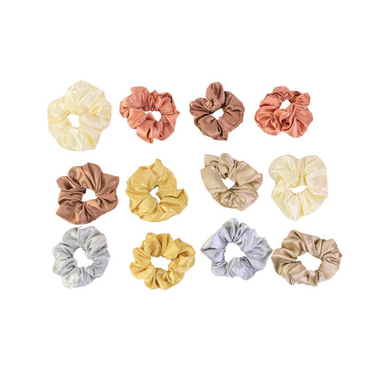 Premium Satin Hair Scrunchies Elastic Hair Ties For Women Girls (12 Pc) - click & collect