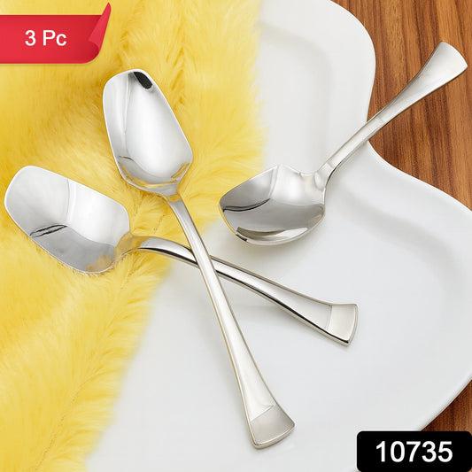 Stainless Steel Ice - cream Spoon - (3 Pc Set) - click & collect