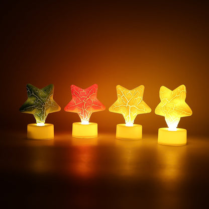 Star Shape Decorative Led Tealight Candles (4 Pc) - click & collect