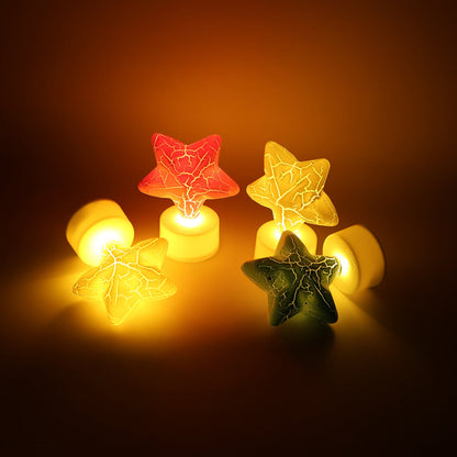 Star Shape Decorative Led Tealight Candles (4 Pc) - click & collect